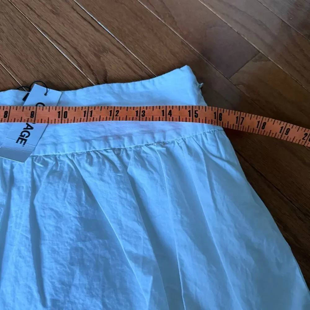 Garage | NEW White Cotton Blend Puff Skirt Preppy Summer Activewear Casual Sz S